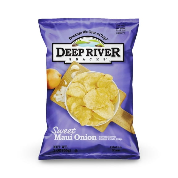 Deep River Chips Kettle Cooked Sweet Maui Onion 2 oz (Pack of 24)