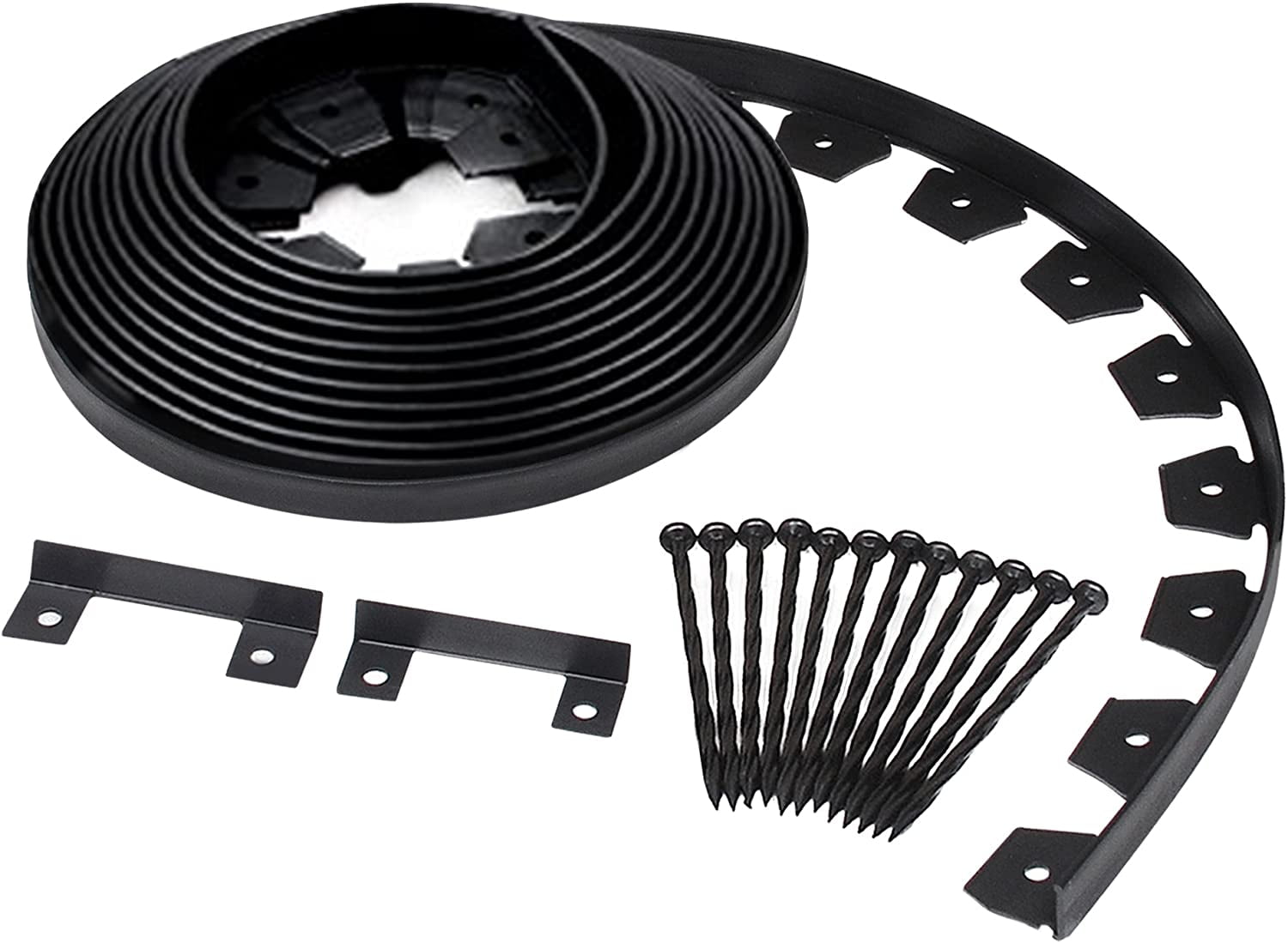EasyFlex 1.5" x 50' Black Plastic Garden Border Edging