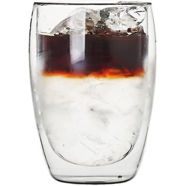 Tazas de café de vidrio, tazas térmicas de doble pared para té, café, latte, capuchino, leche (1350 ml/12 oz)