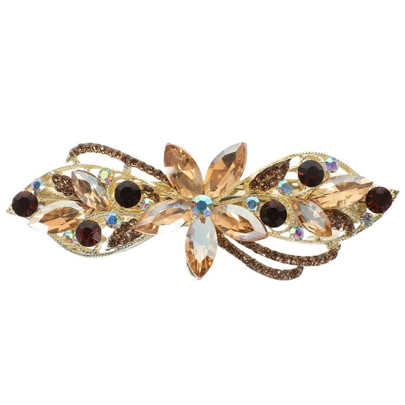 FENGGUIQU Elegant Hair Clips For Women Rhinestone Hair Clip Golden 1Set
