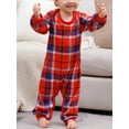 thumbnail image 4 of Christmas Pajamas for Family Long Sleeve Snowflake Letter Print Tops + Plaid Pants Set Winter Sleepwear, 4 of 6