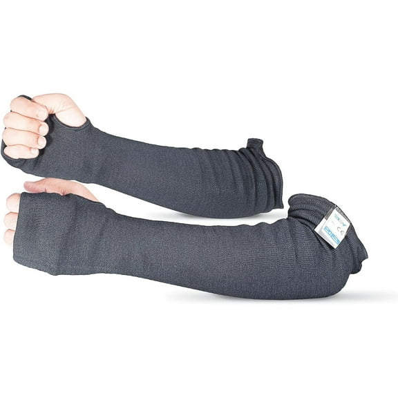 BSV Kevlar Sleeves- Heat, Scratch, Cut & Knife Resistant Arm Protective Sleeves with Thumb Hole-Bite Proof-18 Inches,1 Pair Black