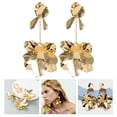 thumbnail image 3 of KAKOWELY 1 par de pendientes de temperamento para mujer, exquisitos pendientes colgantes con forma de flor., 3 of 5