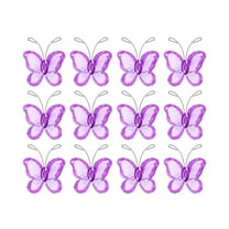 WHAMVOX  100 Pcs Mesh Butterfly Decoration Organza Wedding Decorations Purple