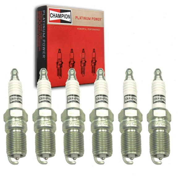 6 pc Champion Platinum Spark Plugs compatible with Ford Fusion 3.0L V6 2006-2012