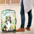 thumbnail image 4 of Collie Hello Spring Time Flower Floral Nature Travel Luggage Cover Collie Dog Lover Gifts Idea Suitcase Dust Protective Decor - 02031, 4 of 5