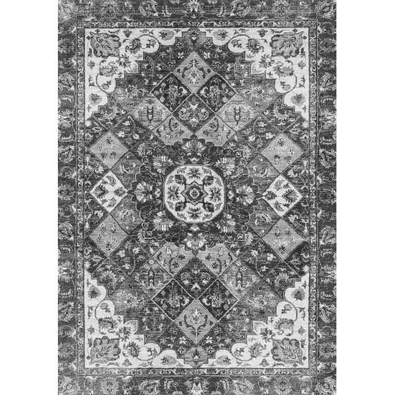 Ahgly Company Indoor Rectangle Abstract Gray Modern Area Rugs, 7' x 10'