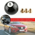 thumbnail image 2 of Universal No.8 Billiard Ball Gear Shifter Black Round Shift Knob w/ 3 Adapters, 2 of 12
