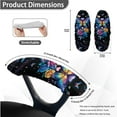 thumbnail image 6 of FKELYI Rose Floral Butterfly Musical Note Print 3 Pcs Set Office Chair Cover with Armrest Covers Anti-Dust Swivel Boss Chair Slipcover Gaming Armchair Protector, Large, 6 of 6