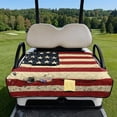 thumbnail image 2 of Xixirimido Portable Golf Cart Seat Covers, Quilted Golf Cart Seat Towel Blanket with 4 Pockets Universal Fit for EZGO Club Car and More 2 Person Seats Carts, Retro US Flag, 2 of 8
