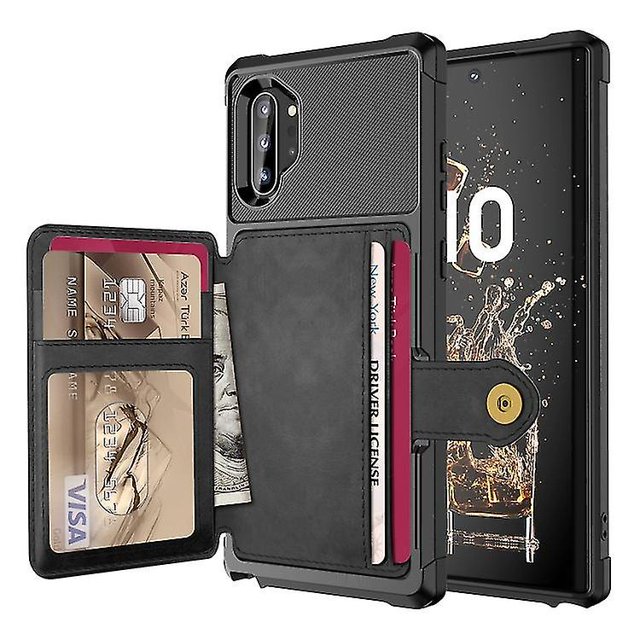 Funda de cuero con tarjetero magnético para Samsung Galaxy Note10+