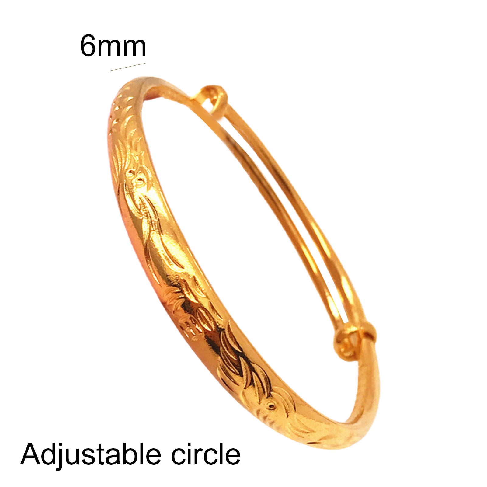 Bracelet Thicken Adjustable Golden Women Imitation Gold Plated Bangle for Banquet Walmart