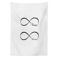 thumbnail image 3 of Ambesonne Love Tablecloth Rectangular Table Cover, Infinity Monochrome, 52"x70", Black White, 3 of 4
