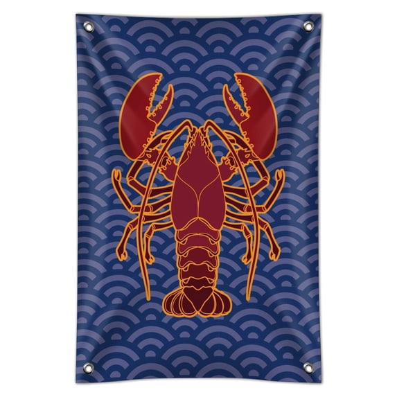 Atlantic Lobster on Blue Waves Home Business Office Sign