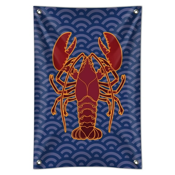 Atlantic Lobster on Blue Waves Home Business Office Sign