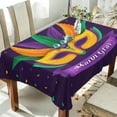 thumbnail image 4 of Coolnut Mardi Gras Tablecloth, Waterproof Washable Polyester Square Table Cover, Durable Tablecloth for Kitchen Dining Table Party Decor, 54"x54", 4 of 7