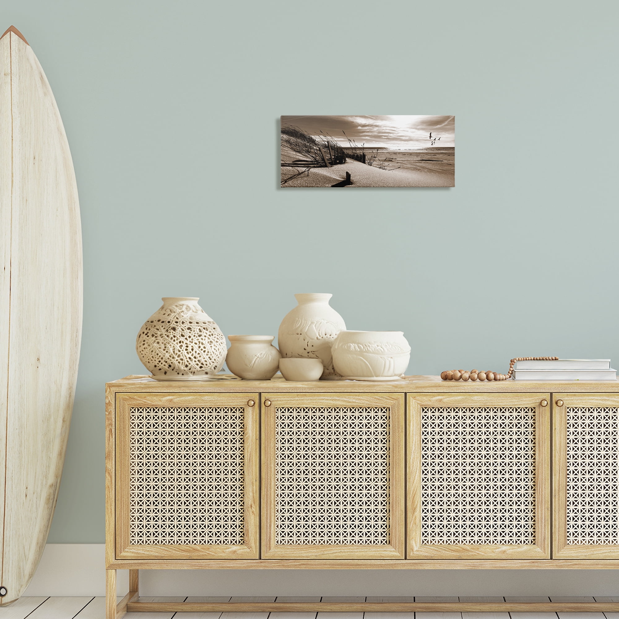 Stupell Industries Zen Sands Beach Landscape Photography Gallery Wrapped Canvas Art Print Wall Art, 24 x 10