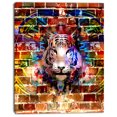 thumbnail image 2 of Tiger over Abstract Brick Design - Abstract Wall Art Canvas, 2 of 3