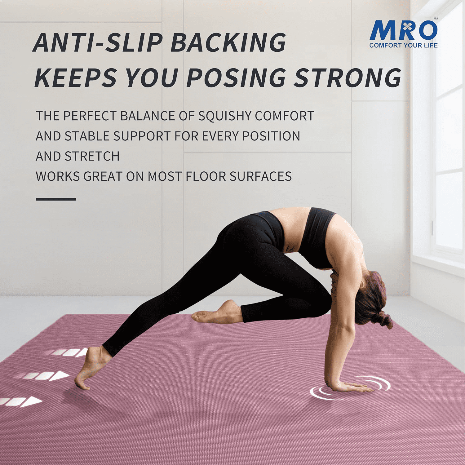 Premium Large Yoga Mat 72"x 48"x 9mm, Feel Free to Move, Non-Slip, Extra Wide and Thick Exercise Mats for Home Gym Workout, High Resilience, Ultra Comfortable Big Mat for Men and Women Fitness, Eco-fr