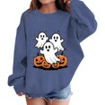 thumbnail image 2 of YunPes Girls Cute Halloween Sweatshirt Funny Ghost Graphic Long Sleeve Pullover Teen Kids Oversized Trendy Streetwear Tops, 2 of 7