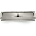thumbnail image 4 of Chisel Titanium Polished 6.2mm Grooved and Beaded Edge Band - Ring Size 7.0, 4 of 8