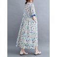 thumbnail image 3 of Women Loose Dress with Pockets Floral Half Sleeves Drawstring Waist, 3 of 8