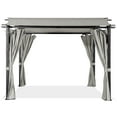 thumbnail image 6 of MeetLeisure 11'x11' Outdoor Pergola with Sidewalls, Arched Top Metal Pergola with Steel Frame & Textilene Canopy for BBQ Party Family Gathering, Grey, 6 of 9
