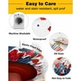 thumbnail image 3 of Round Table Cover 36"-44", Waterproof Reusable Table Cloth Round Fitted Vinyl Tablecloth with Elastic Edged for Outdoor Party,Independence Day American Flag Gnome Flowers Table Cover, 3 of 6