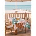thumbnail image 2 of Outdoor Tablecloths with Umbrella Hole & Zipper, Turquoise Orange Palm Leaves Rectangle Tablecloth 52x70 Inch, Tropical Botanical Summer Waterproof Table Cloth, Patio/Pool/Picnic Table Covers, 2 of 8