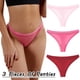 thumbnail image 2 of Gibobby Bragas Bikini Elásticas Calzoncillos Patchwork Color Ropa interior Bragas Bikini Sólido Calzoncillos para mujer Bragas Regalo de viaje 3 piezas(Rosa， XL), 2 of 5