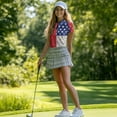 thumbnail image 5 of Whosucclay Moisture Wicking Polo Shirts for Golf Outdoor Vacation, Polyester Fabric 1/4 Zip Lightweight Workout Tennis Tops, Vintage American Flag Pattern Size Large, 5 of 10