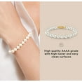 thumbnail image 4 of The Pearl Source White Freshwater Pearl Bracelet for Women - Cultured Pearl Bracelet with 14k Gold Plated Clasp with Genuine Cultured Pearls, 7.0-7.5mm, 4 of 6