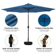 thumbnail image 6 of HARBOURSIDE 11ft Solar-Powered Outdoor Umbrella with LED Lights - 13 Solar LED Bulbs, Heavy Duty Base & Sand Bag for Patio/Garden/Poolside, Waterproof UV-Resistant Sun Shade Canopy,Navy, 6 of 7