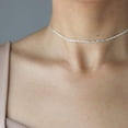 thumbnail image 2 of Maya's Grace Dainty Minimalist Choker Necklace for Women, Boho Jewelry, Gold and Silver Plated, Layering Necklace - Silver, 2 of 5