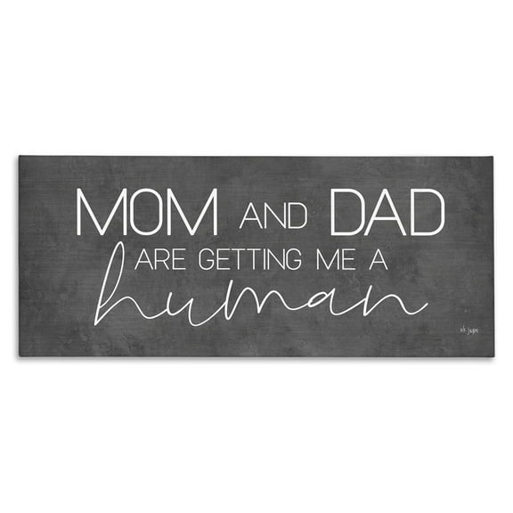 Stupell Industries Getting Me A Human Text & Numbers Painting Wrapped Canvas Art Print Wall Art, 24 x 10