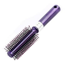 REGALWOVENPlastic Round Bristle Curly Hairdressing Hair Comb Brush Hairbrush Purple