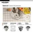 thumbnail image 3 of Houzer Savior 12 in Stainless Steel Undermount Single Bowl Bar Sink with Strainer and Grid - CNB-1200, 3 of 6