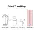 thumbnail image 4 of 400ML Small PortableTravel Kettle 304 Stainless Steel Food Grade Fast Boil and Auto Shut Off Heating Mug EU Plug B, 4 of 5