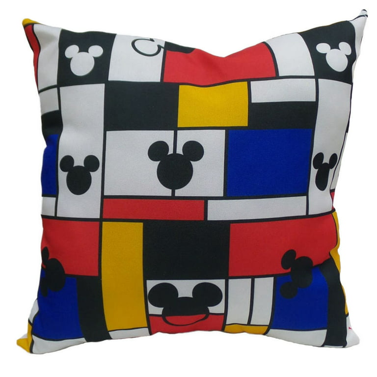 Disney Mickey Mouse Outdoor Throw Pillow (Mondrian Print- 18x18