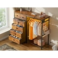 thumbnail image 4 of Snhomee Modern Dresser with Clothes Rack Bedroom Dresser with Hanging Rack & Side Storage Drawers Dresser with Fabric Drawers & LED Lights, 4 of 8