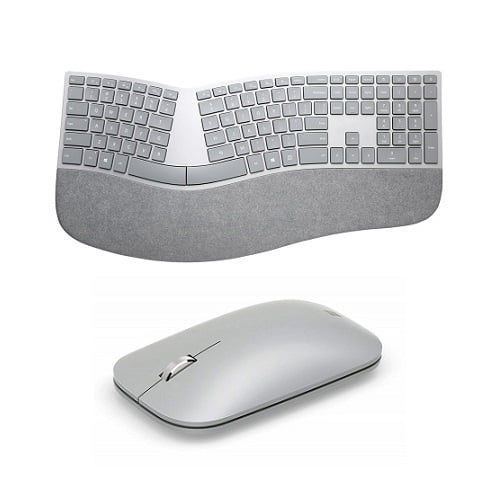 Microsoft Surface Mobile Mouse Platinum Surface Ergonomic Keyboard Gray Bluetooth Connectivity Wireless Connectivity Seamless Scrolling With Mouse Qwerty Key Layout Keyboard Made With Alca Walmart Com Walmart Com