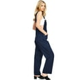 thumbnail image 2 of Revolt PLUS SIZE Women's Juniors Baggy Straight Leg Twill/Denim Overalls (14, Navy), 2 of 4