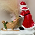 thumbnail image 3 of Fiudx Ofertas del día Adornos navideños de resina, decoración de Papá Noel empujando un trineo, árbol de Navidad, decoraciones para el hogar y el escritorio, 3 of 6