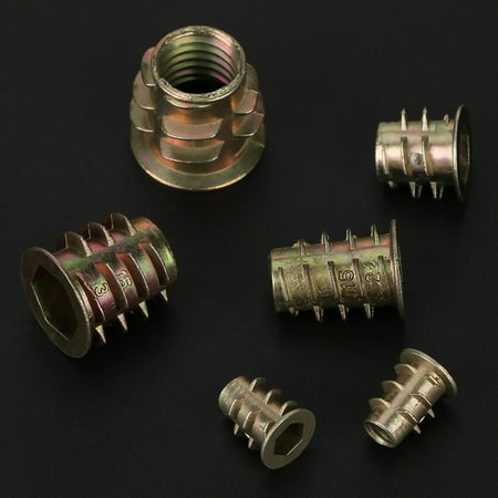 20Pcs M6x20mm Insert Nuts - Hex Drive Screw-in Nuts For Wood Furniture & Joinery