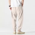 thumbnail image 6 of Yusimy Men's Solid Color Double Pocket Elastic Waist Drawstring Casual Slim Fit Pants, 6 of 8