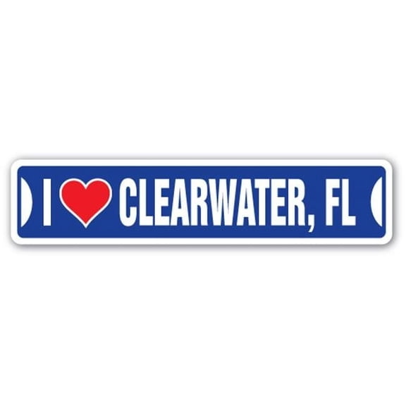 SignMission SSIL-Clearwater Fl Street Sign - I Love Clearwater, Florida