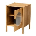 thumbnail image 2 of Baxton Studio Naresh Mid-Century Modern Transitional Natural Brown Bamboo Wood 1-Door End Table, 2 of 7