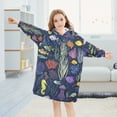 thumbnail image 5 of FORMRS Wearable Blanket Hoodie with Sleeves for Kids Cozy Flannel Sweatshirt, Vibrant Ocean Pattern, 5 of 7