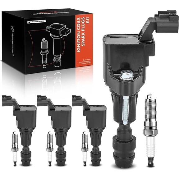 A-Premium Set of 4 Ignition Coil Pack and Iridium Spark Plugs Compatible with Chevrolet Equinox, Malibu & GMC Terrain & Buick LaCrosse, Verano, Regal & Saab 9-5 & Pontiac G5 Solstice & Saturn Aura