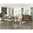 thumbnail image 4 of Miekor Furniture Modern Design 1pc Bench Fabric Upholstered Seat Brown Finish Wooden Dining Kitchen Furniture B5A4017, 4 of 6